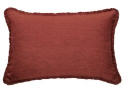 Red Linen Decorative Pillow