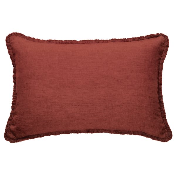 Red Linen Decorative Pillow