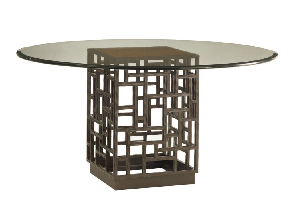SOUTH SEA ROUND DINING TABLE WITH GLASS TOP product Picture