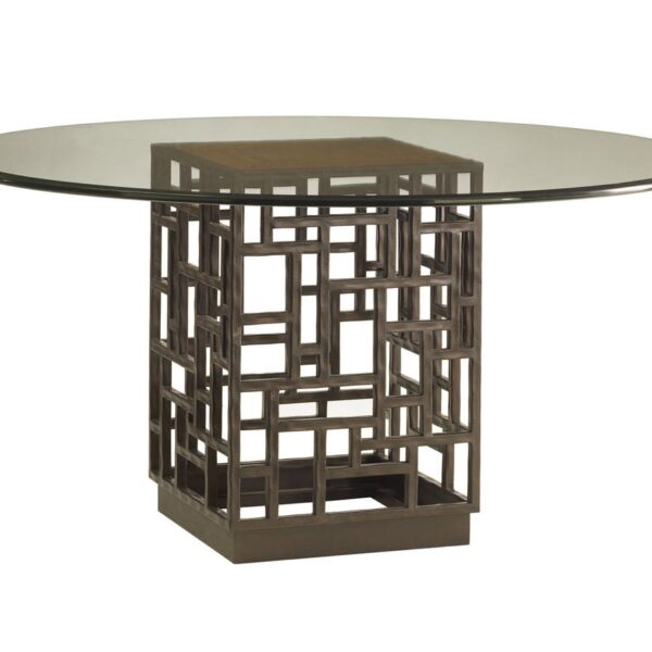 SOUTH SEA ROUND DINING TABLE WITH GLASS TOP product Picture