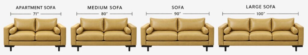 Cassidy Sofa Collection by Linea in four sizes: Apartment, Medium, Sofa and Large