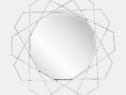 Metal 35" Geometric Mirror, Silver Wb