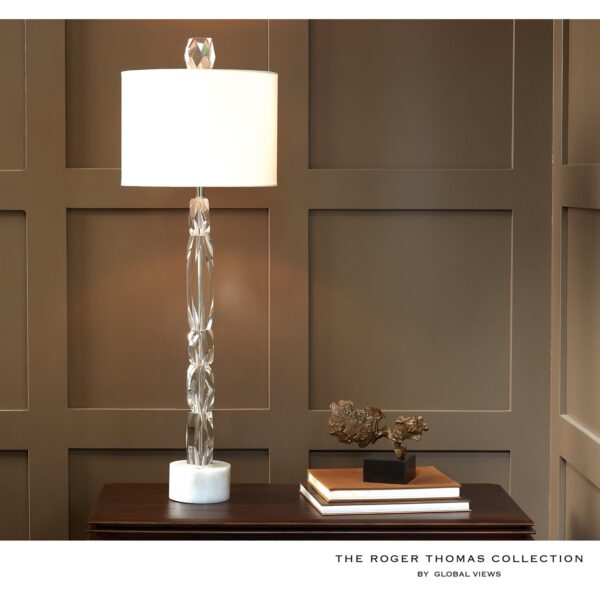 Facette-Lamp-with-white-marble-base-on-desk