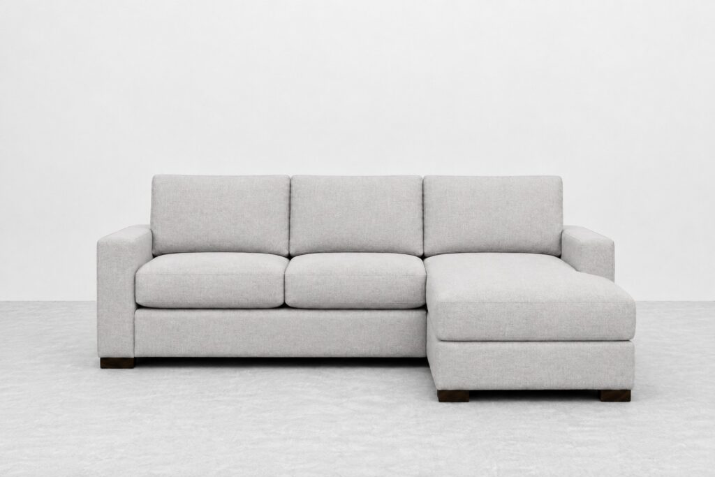 Abby Sectional by Linea in light grey upholstery