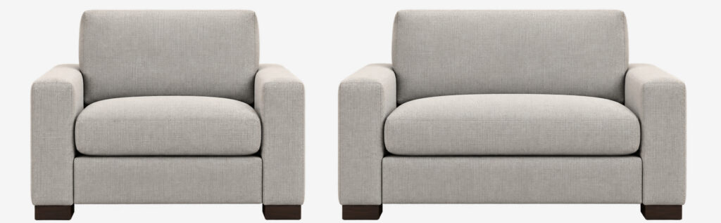 Abby Chair and Chair & 1/2 size options