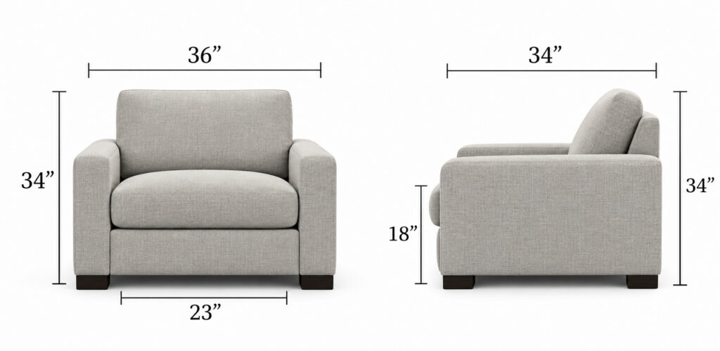 Abby Chair — Standard Size dimensions diagram