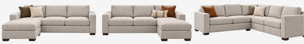 Abby Sectional in three customizable configurations