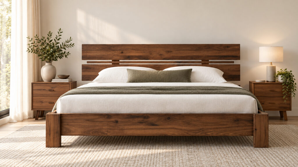 Muse Panel Bed by Verbois in a contemporary bedroom