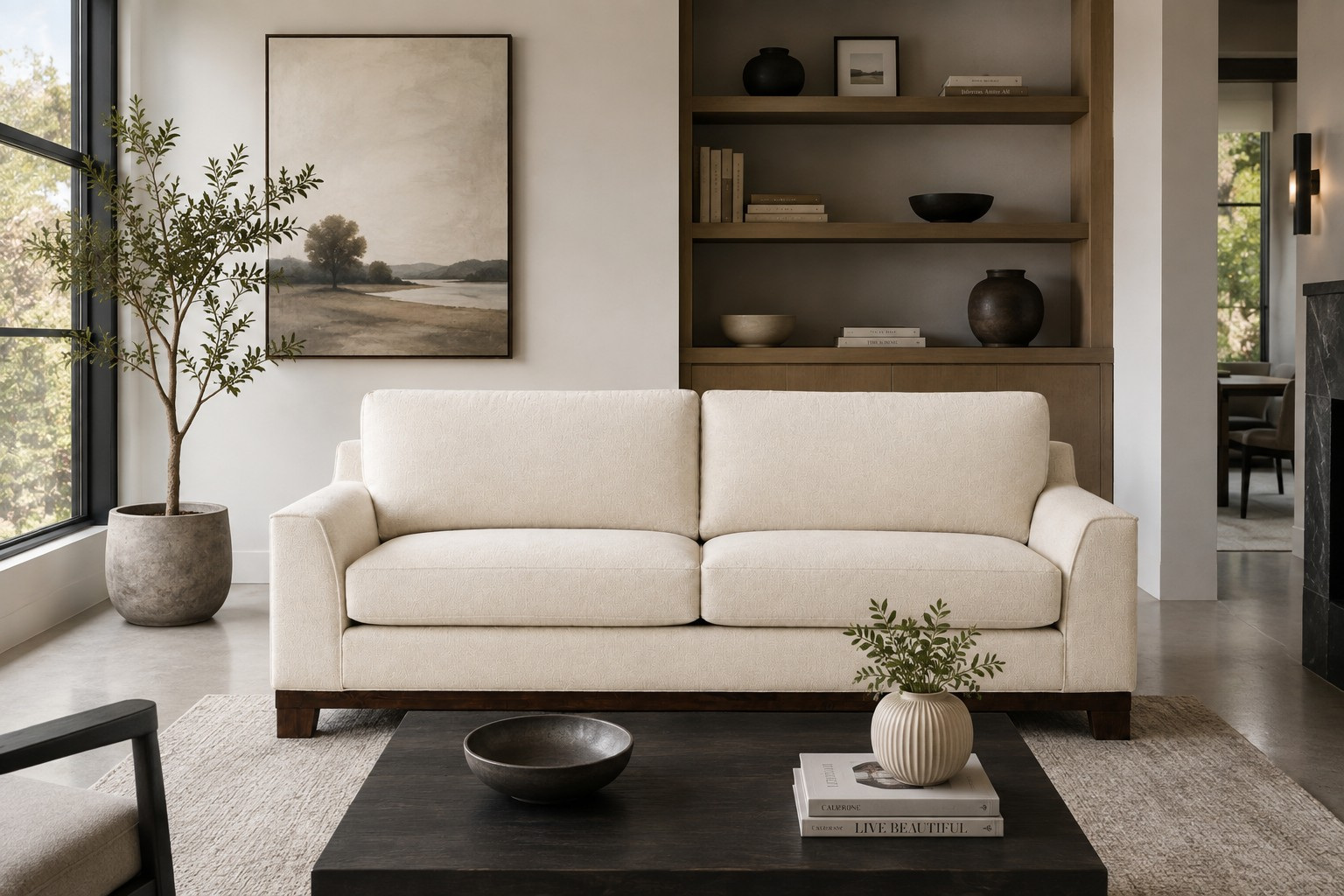 Comfortable family sofa available at Cricklewood Interiors Calgary