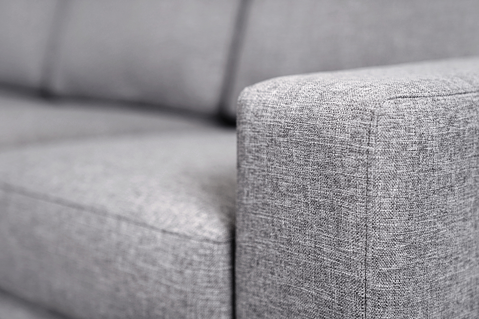 Close-up of Abby Sofa upholstery and arm detail