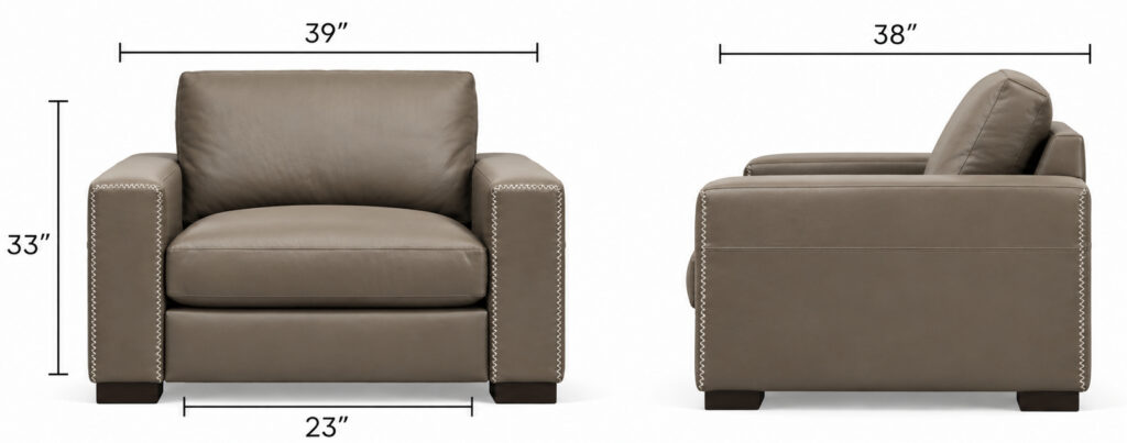 Alfred Chair — Standard Size dimensions diagram
