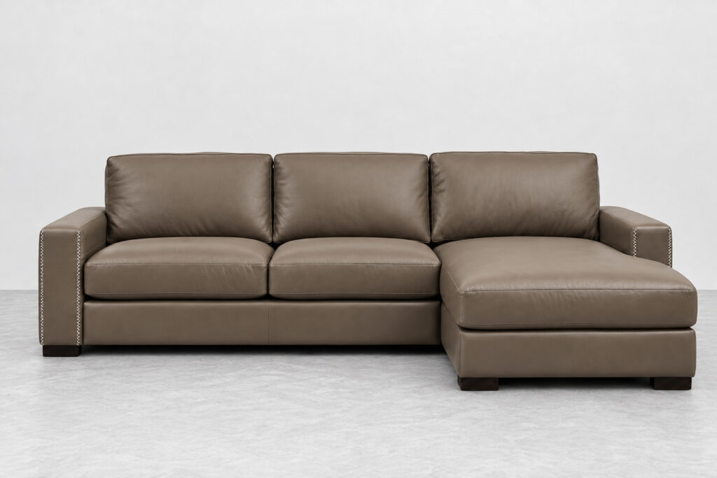 Alfred Sectional in leather at Cricklewood Interiors Calgary