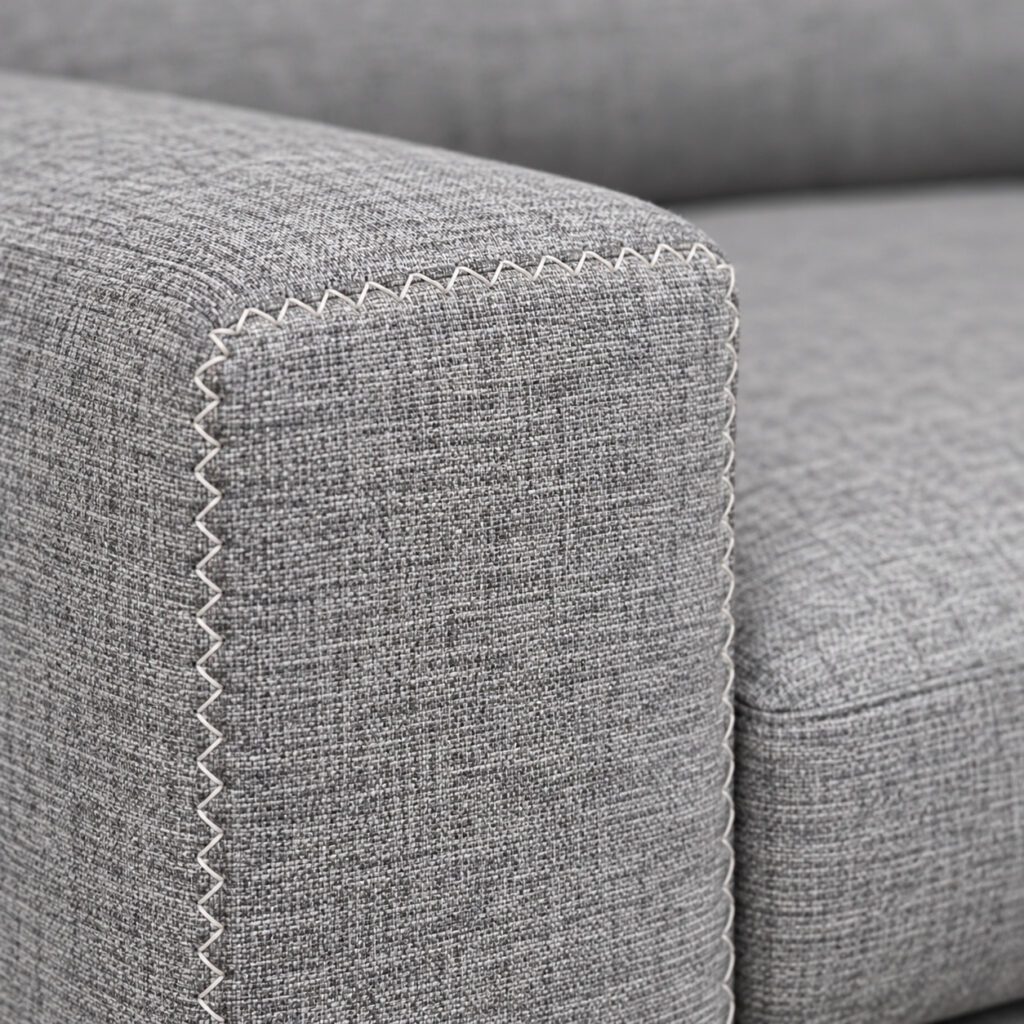 Grey fabric upholstery option for the Alfred Sofa