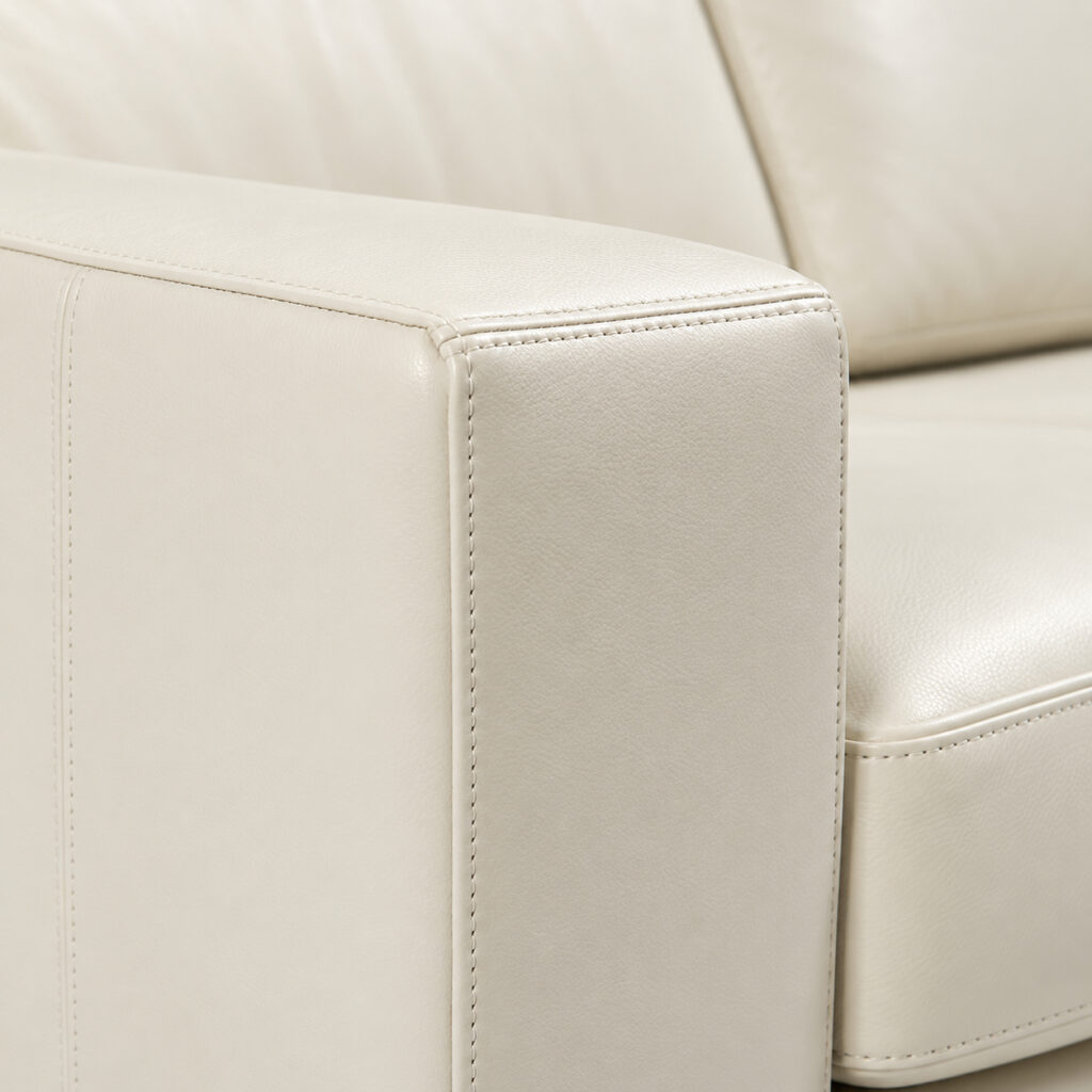Ancona Sofa in cream leather upholstery
