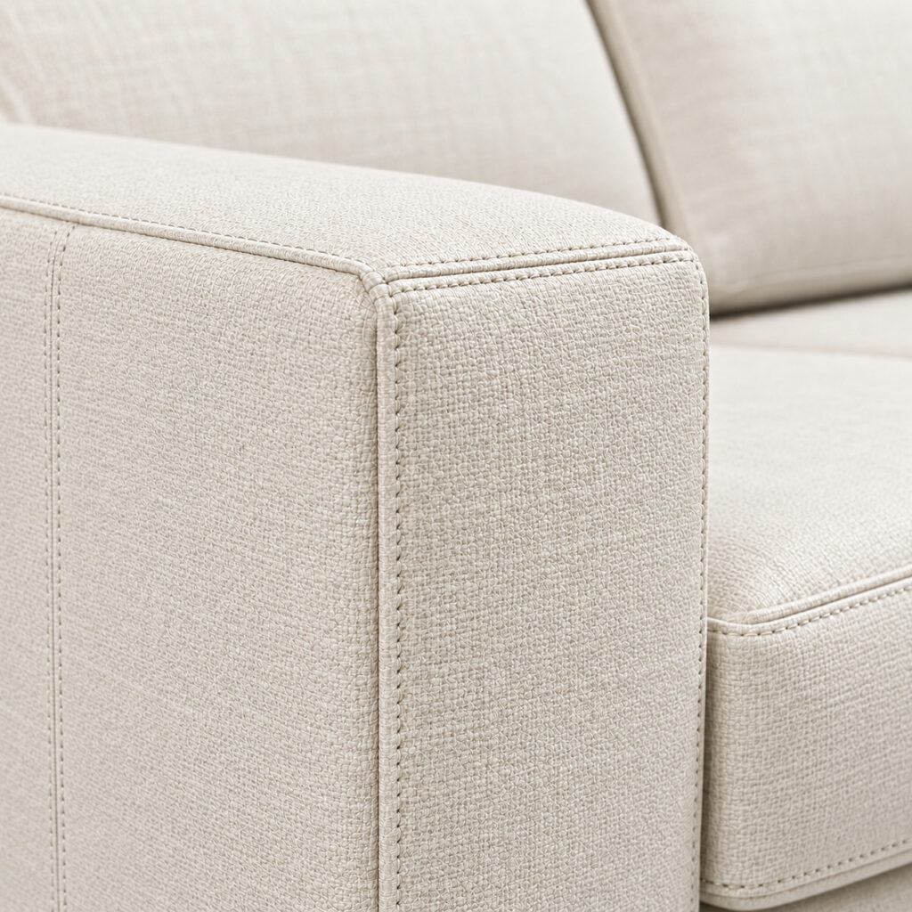 Ancona Sofa in white fabric upholstery