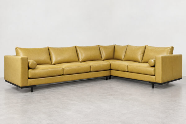 Cassidy Sectional by Linea in yellow leather