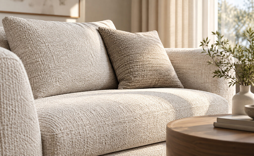 Textured sectional sofa upholstery for everyday comfort